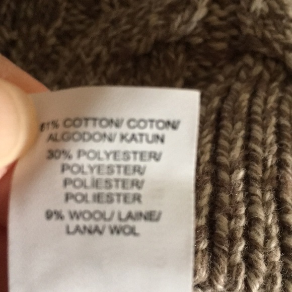 LUCKY BRAND Brown Long Sleeve Cable Knit Pull Over Sweater Wool Blend Women's M - Picture 7 of 7